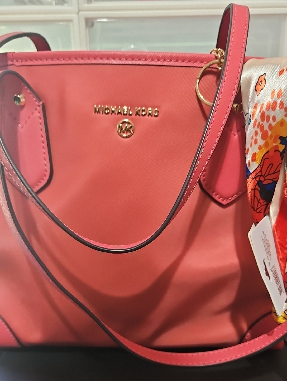 Michael Kors Nylon and Leather Rose Tote